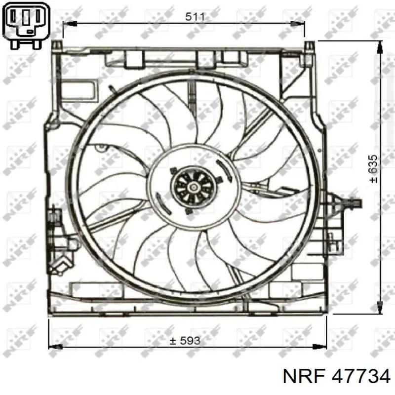 Difusor de radiador, aire acondicionado, completo con motor y rodete 47734 NRF