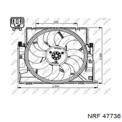 Ventilador (rodete +motor) refrigeración del motor con electromotor completo 47736 NRF