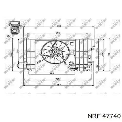 47740 NRF ventilador (roda de aletas do radiador de esfriamento)