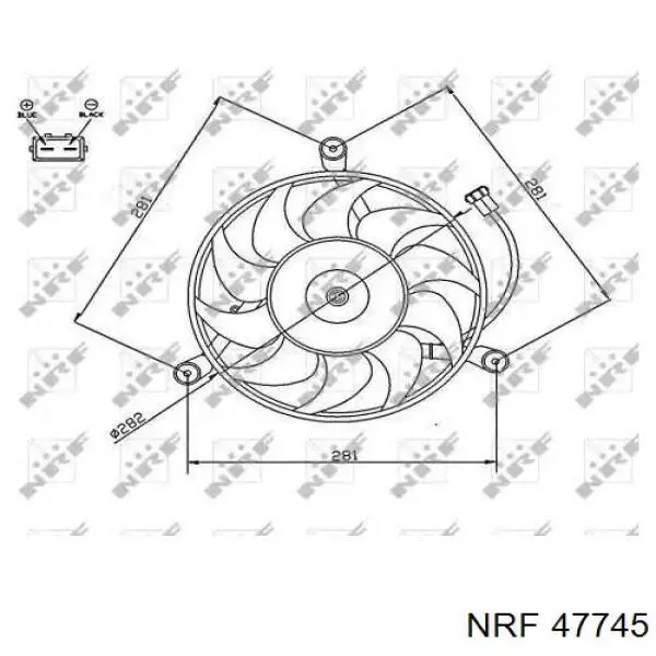 47745 NRF consola de motor de ventilador de esfriamento no difusor