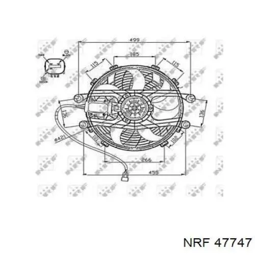 Вентилятор (крыльчатка) радиатора охлаждения NRF 47747