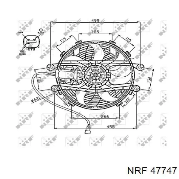 Купить 47747 NRF Крыльчатка радиатора охлаждения
