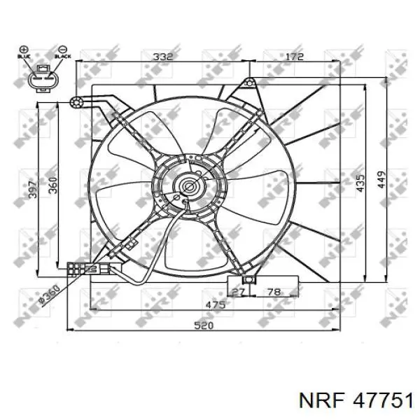 Difusor de radiador, ventilador de refrigeración, condensador del aire acondicionado, completo con motor y rodete 47751 NRF
