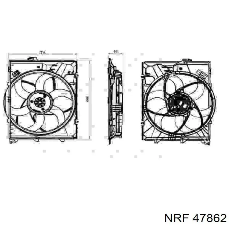 Диффузор радиатора охлаждения в сборе с мотором и крыльчаткой NRF 47862 цена, от 244.84 USD