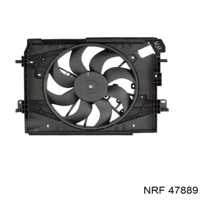 47889 NRF difusor do radiador de esfriamento, montado com motor e roda de aletas