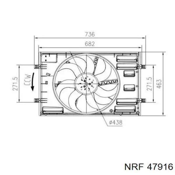 5Q0959455J VAG difusor do radiador de esfriamento, montado com motor e roda de aletas