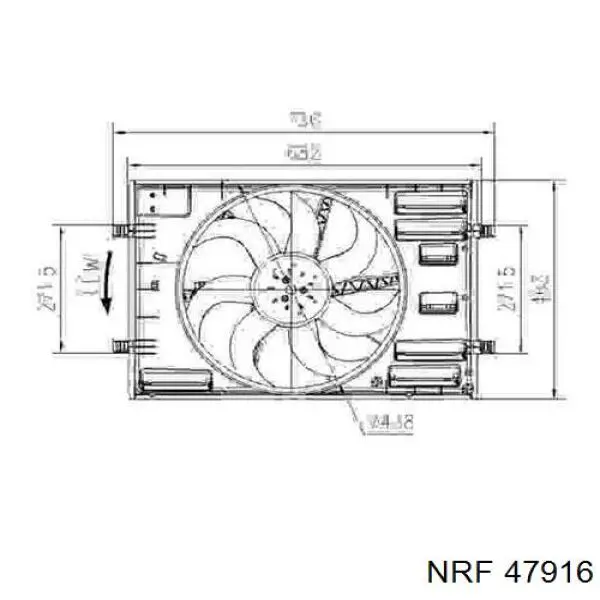 Difusor de radiador, ventilador de refrigeración, condensador del aire acondicionado, completo con motor y rodete 47916 NRF