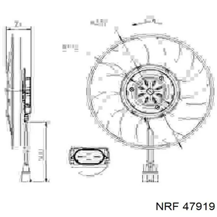 Rodete ventilador, refrigeración de motor izquierdo 47919 NRF