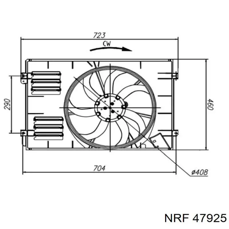 Электровентилятор охлаждения в сборе (мотор+крыльчатка) левый NRF 47925