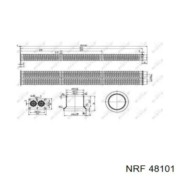 Enfriador EGR de recirculación de gases de escape 48101 NRF
