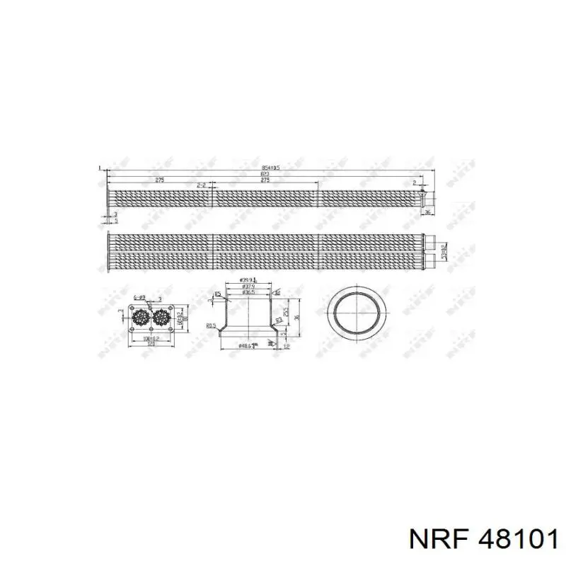 48101 NRF radiador do sistema egr de recirculação dos gases de escape