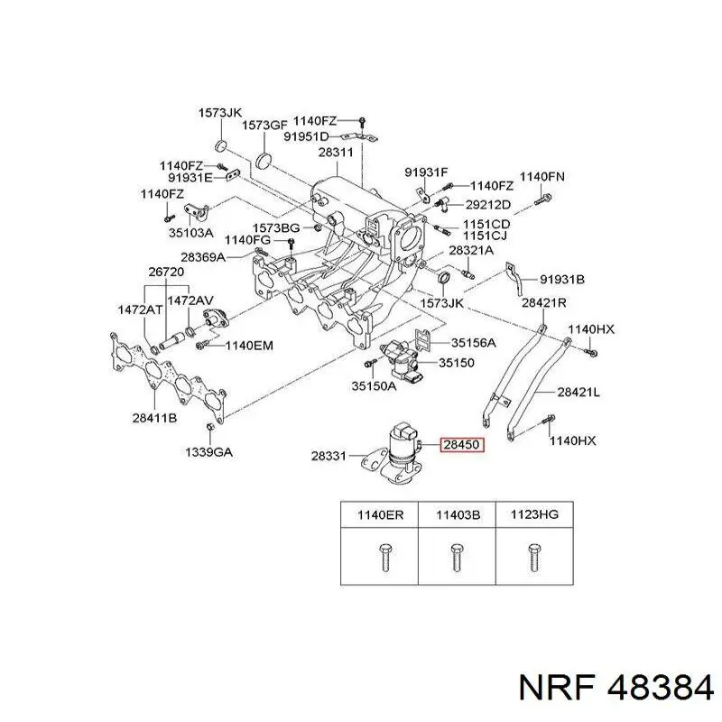 Клапан ЕГР 48384 NRF