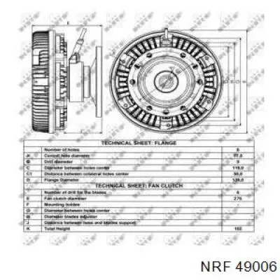 Rodete ventilador, refrigeración de motor 49006 NRF