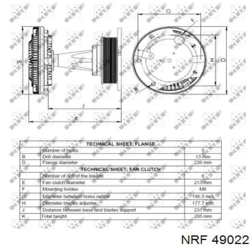 Купить 49022 NRF Муфта вентилятора охлаждения