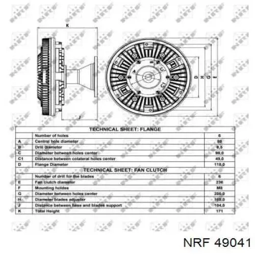 Купить 49041 NRF Муфта вентилятора охлаждения