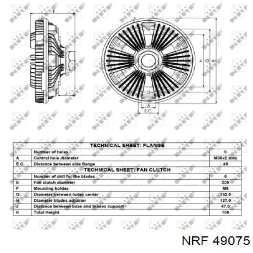 Купить 49075 NRF Муфта вентилятора охлаждения