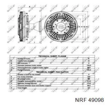 Вискозная муфта NRF 49098 цена, от 384.49 USD