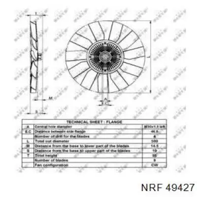 49427 NRF acoplamento viscoso de ventilador de esfriamento