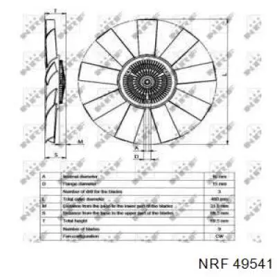 Купить 49541 NRF Муфта вентилятора охлаждения