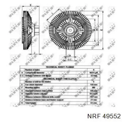 Купить 49552 NRF Муфта вентилятора охлаждения
