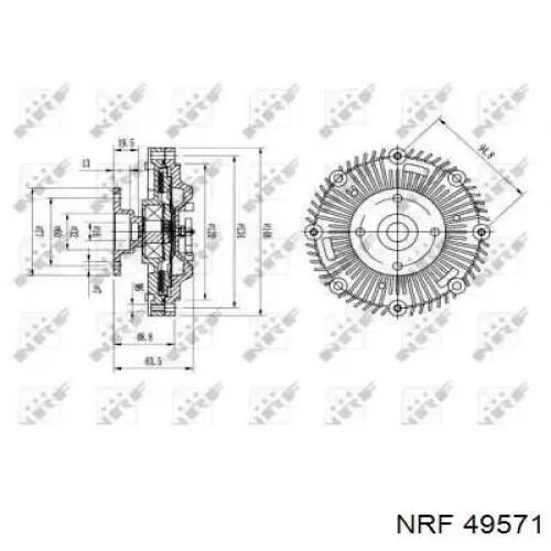 49571 NRF вискомуфта (вязкостная муфта вентилятора охлаждения)