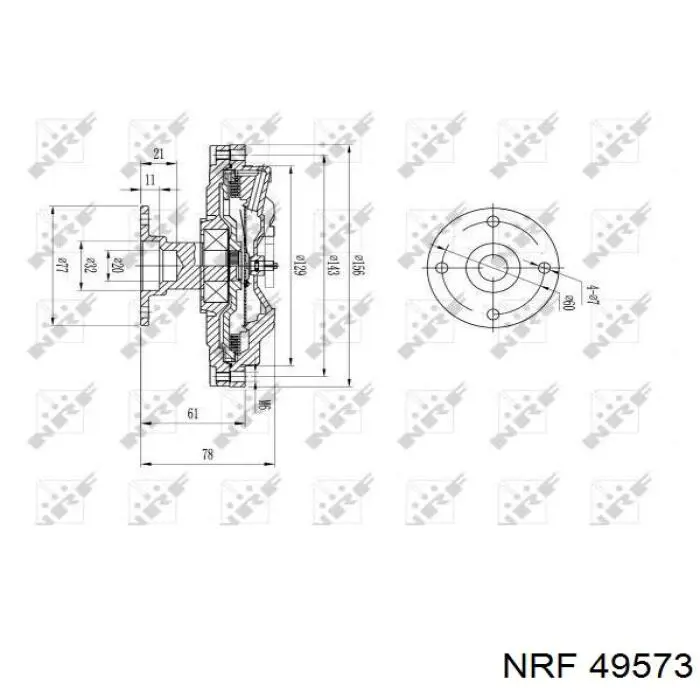 Embrague, ventilador del radiador 49573 NRF