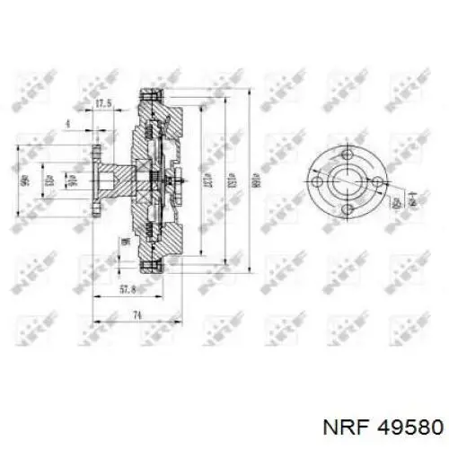 Embrague, ventilador del radiador 49580 NRF