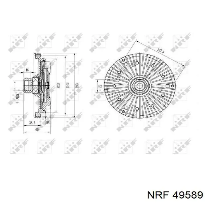 49589 NRF вискомуфта (вязкостная муфта вентилятора охлаждения)