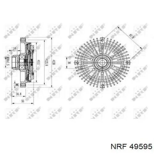 Embrague, ventilador del radiador 49595 NRF