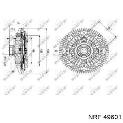 Embrague, ventilador del radiador 49601 NRF