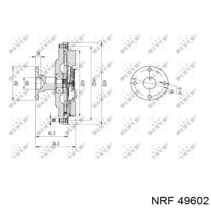 49602 NRF вискомуфта (вязкостная муфта вентилятора охлаждения)