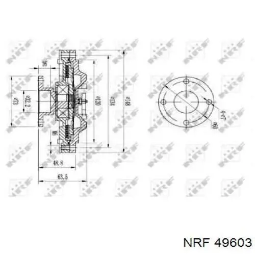 Вискомуфта вентилятора 49603 NRF