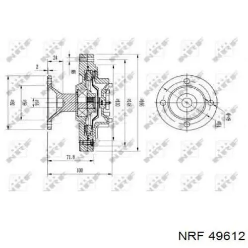 Embrague, ventilador del radiador 49612 NRF