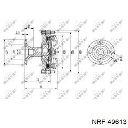 Embrague, ventilador del radiador 49613 NRF
