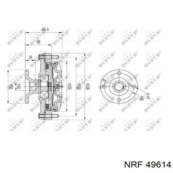 49614 NRF вискомуфта (вязкостная муфта вентилятора охлаждения)