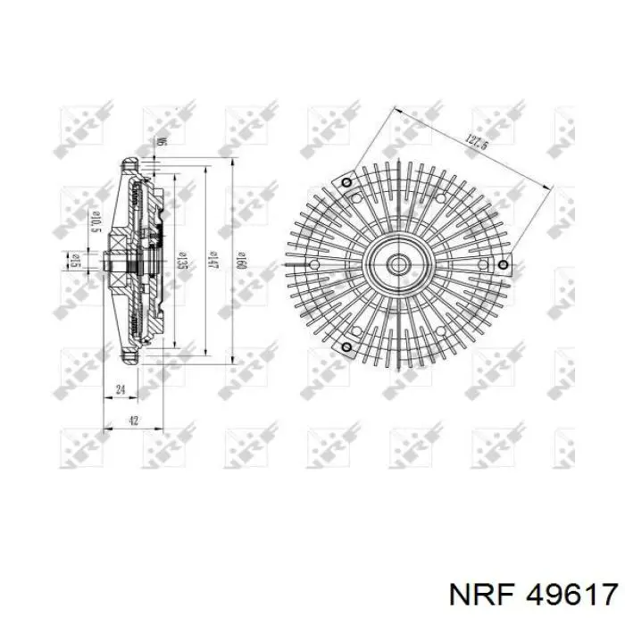 49617 NRF вискомуфта (вязкостная муфта вентилятора охлаждения)