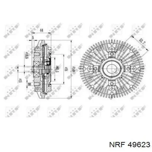 Embrague, ventilador del radiador 49623 NRF