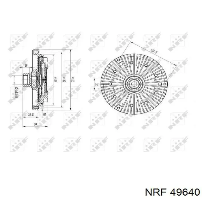 49640 NRF acoplamento viscoso de ventilador de esfriamento