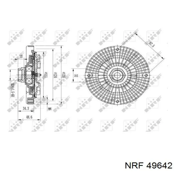 49642 NRF вискомуфта (вязкостная муфта вентилятора охлаждения)