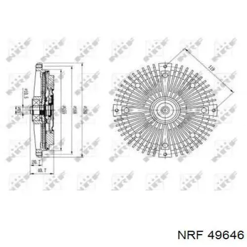 Embrague, ventilador del radiador 49646 NRF