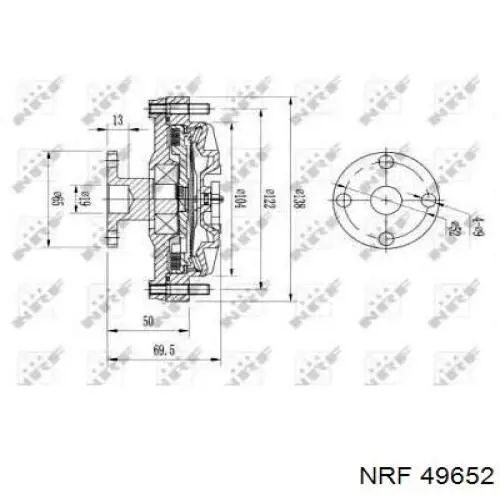 Embrague, ventilador del radiador 49652 NRF