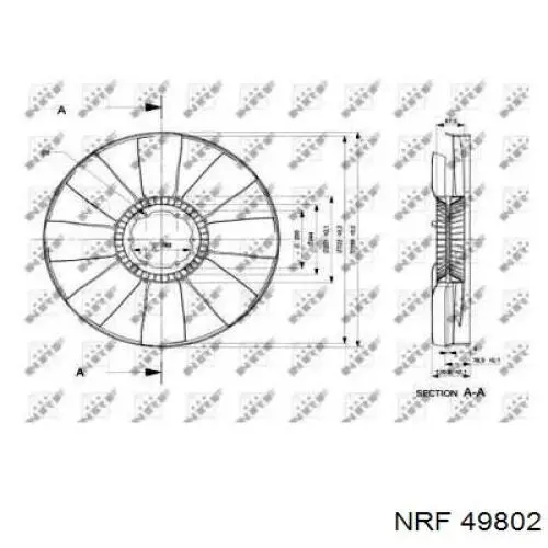 Вентилятор (крыльчатка) радиатора охлаждения NRF 49802