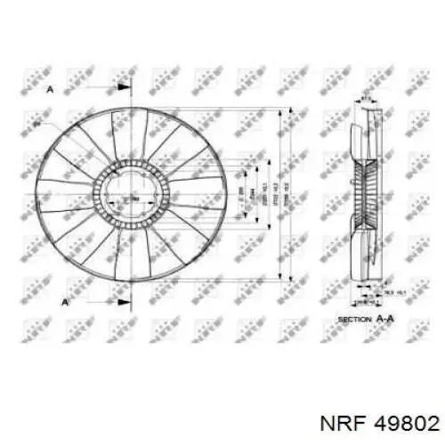 Крыльчатка радиатора охлаждения 49802 NRF