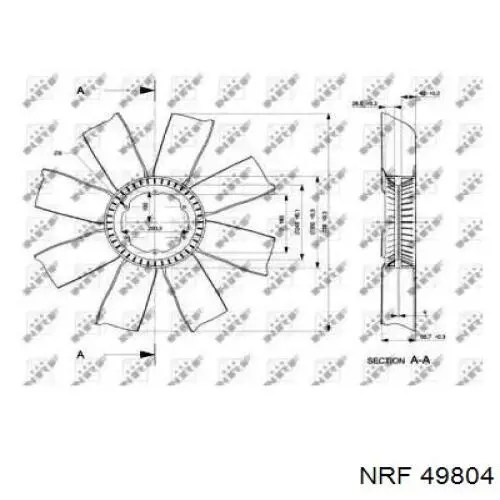 Крыльчатка радиатора охлаждения 49804 NRF