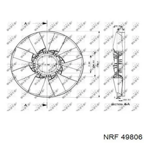 Крыльчатка радиатора охлаждения 49806 NRF