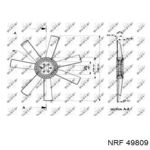 Вентилятор/крыльчатка радиатора охлаждения NRF 49809 цена, от 21.37 USD
