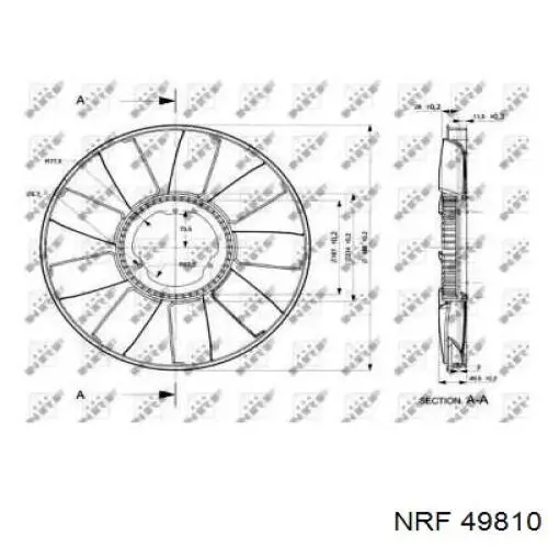 Крыльчатка радиатора охлаждения 49810 NRF