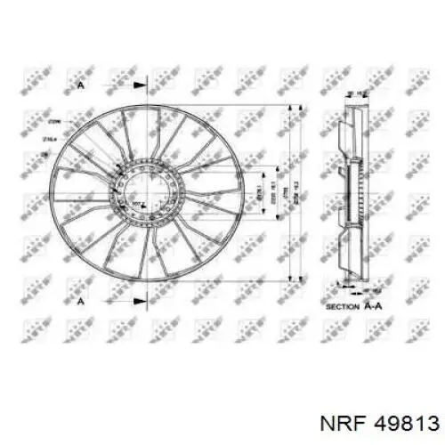 Вентилятор (крыльчатка) радиатора охлаждения NRF 49813