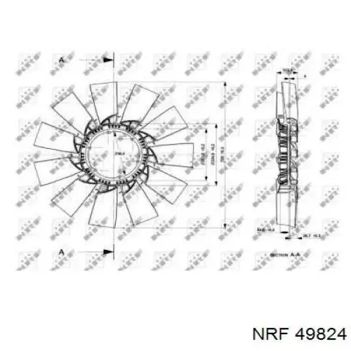 Крыльчатка радиатора охлаждения 49824 NRF