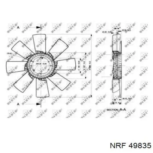 Вентилятор/крыльчатка радиатора охлаждения NRF 49835 цена, от 42.18 USD